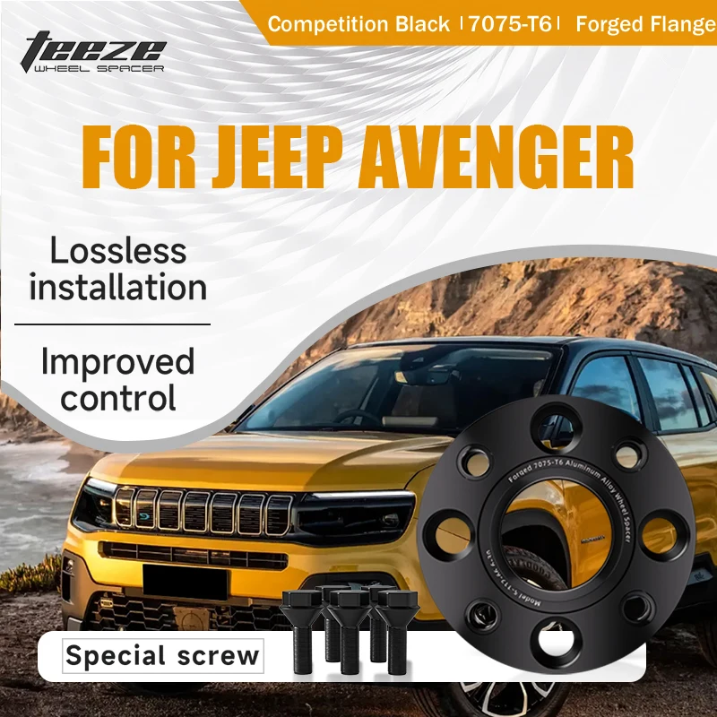 

Teeze 2/4pcs 4x108 CB65.1mm M12x1.25 Hub Centric Black Forged wheel spacer For Jeep Avenger Flange Plate15/20/25/30mm