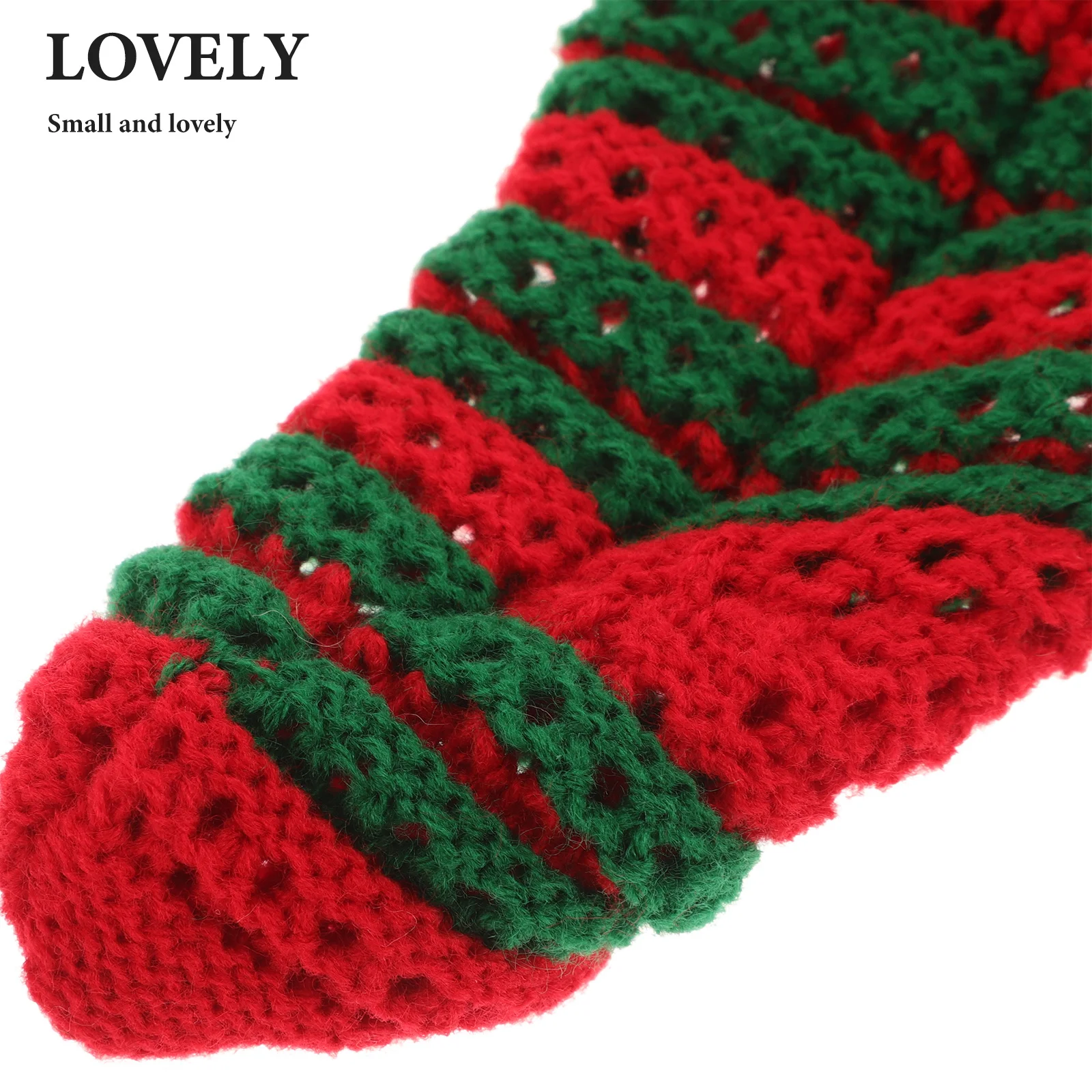 جوارب معلقة صغيرة للكريسماس باللونين الأحمر والأخضر الاحتفالي لتزيين عطلة الحلوى وحفلات الغزل #6