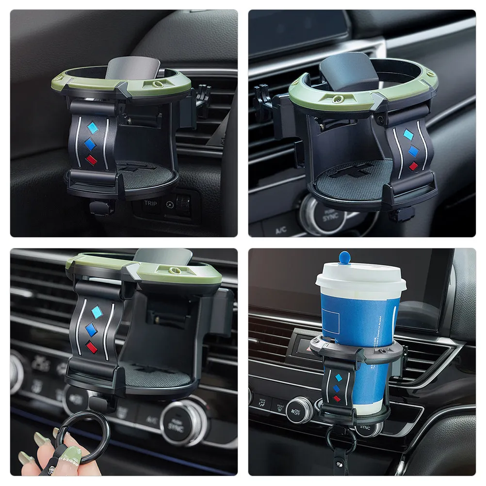 Car Air Vent Cup Holder Adapter Universal ABS Drink Stand for Water Bottle Milk Tea Cup Phone Ashtray Key Hook Mount Vehicle