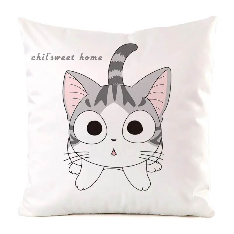 الشمال الحد الأدنى رسمت باليد القط الطباعة الرقمية قصيرة وسائد فخمة يغطي لسيارة أريكة مكتب غطاء الوسادة السلع المنزلية