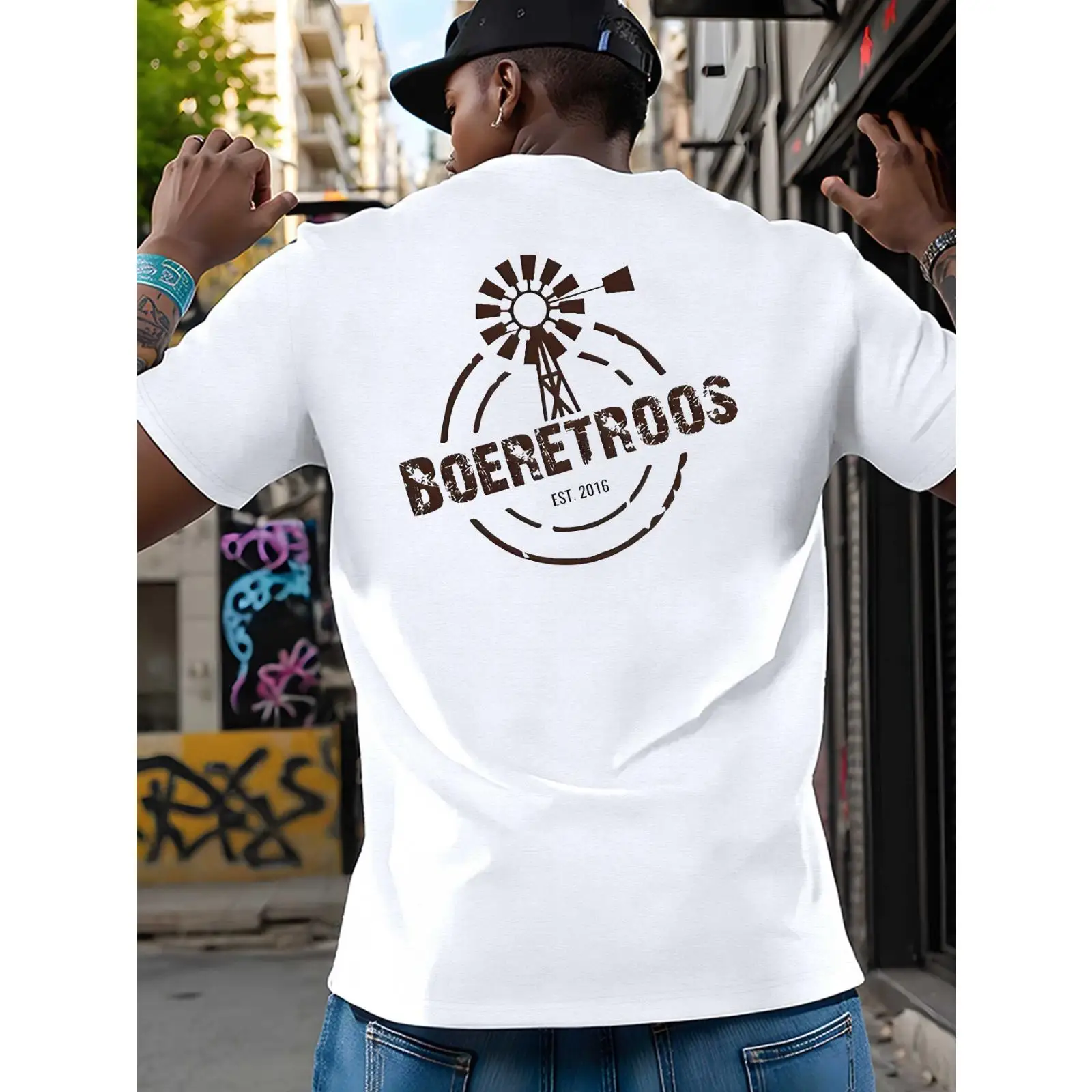 

Boeretroos T-shirt Men Women Windmill Graphic Tee South African Farm Life Tops Country Style Gifts