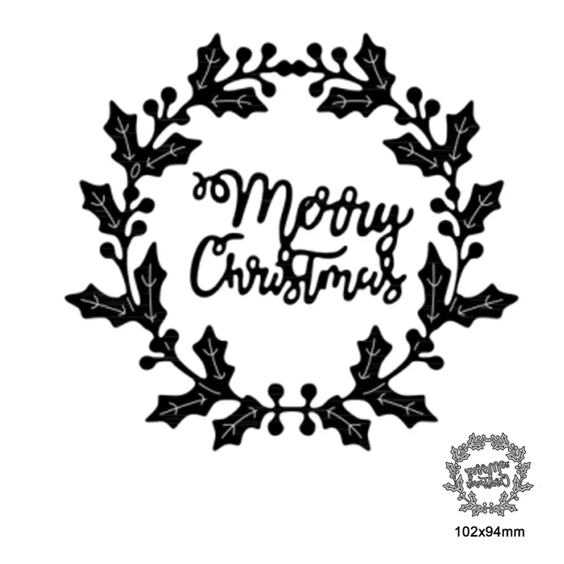 

Round Frame Merry Christmas Metal Cutting Dies Scrapbooking Craft Dies For Stencils Embossing Paper Crads Making 2021 New