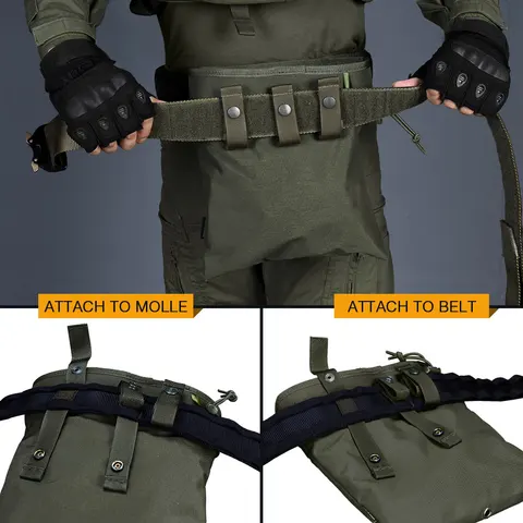 Тактический подсумок IDOGEAR Molle черный - универсальный аксессуар для снаряжения — пример использования