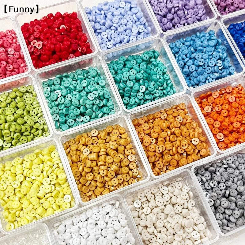 100Pcs 3mm Mini Buttons Retro Resin Button For DIY Cartoon Dolls Clothes Shoes Sewing Scrapbooking Card Making Needlework〔Funny〕