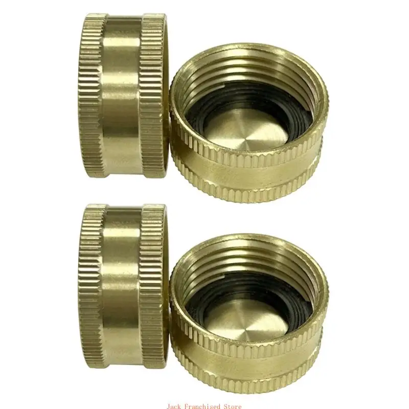 Brass Garden Hose End Caps 2/4 Pack 3/4