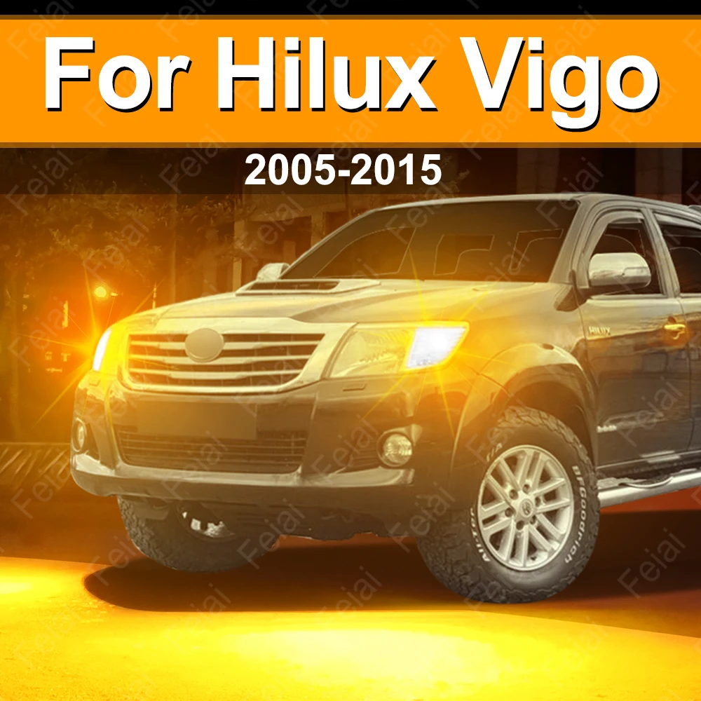 

LED Turn Signal Lights For Toyota Hilux Vigo Accessories Amber Indicator Bulb 2005 2006 2007 2008 2009 2010 2011 2012 2013-2015