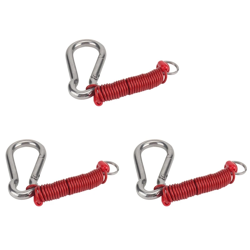 3X Trailer Spring Rope Safety Buckle,Zip 4 Foot Breakaway Cable 80-01-2140 (Red)