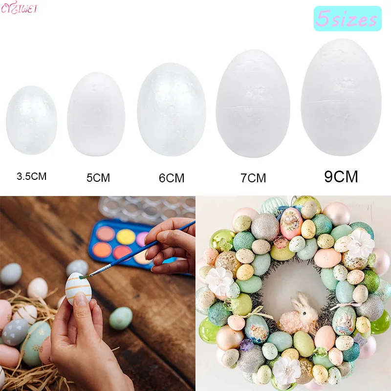 20pcs Easter Eggs DIY Painting Styrofoam Foam Eggs Easter Home Decoration Eggs Wreath Easter Party Favors Supplies Kids Gifts