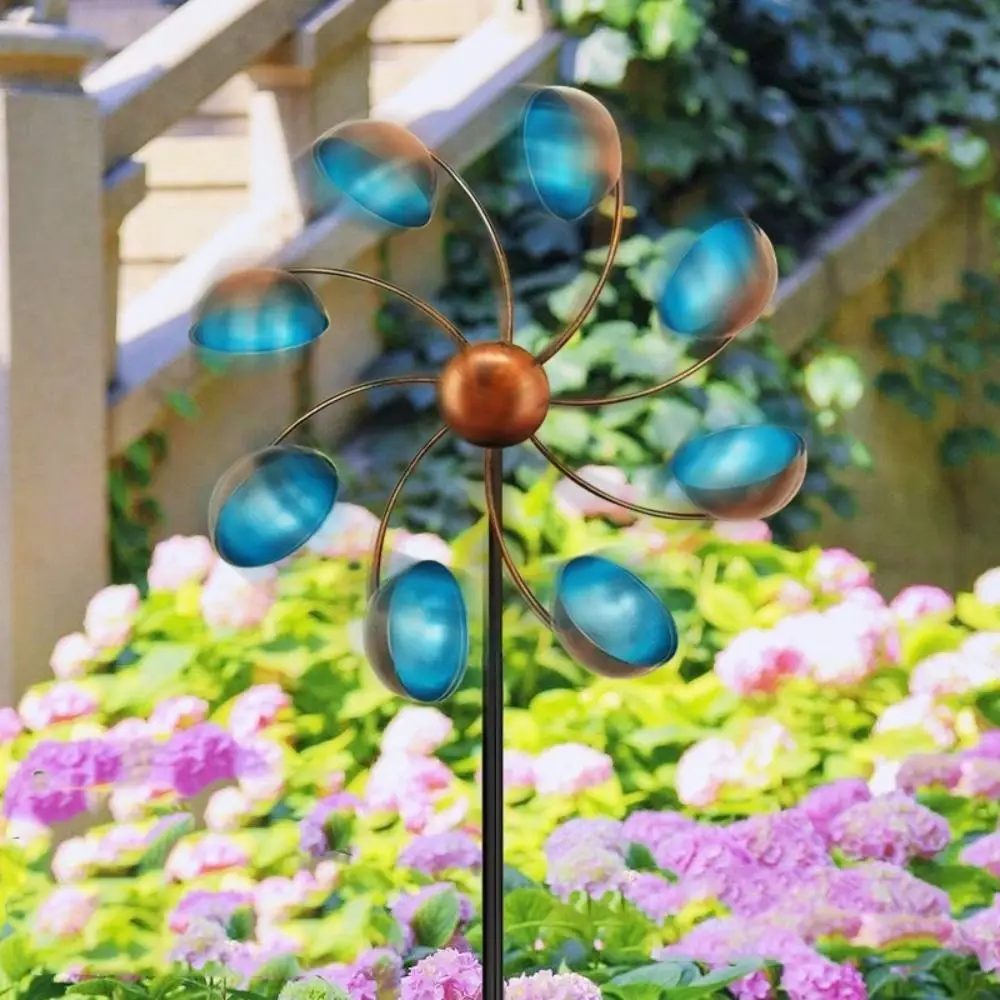 

Садовая декоративная куча, металлический вращатель ветра, вращающийся железный художественный ветряная мельница в форме цветка, съемный креативный ветрогироскоп, парк