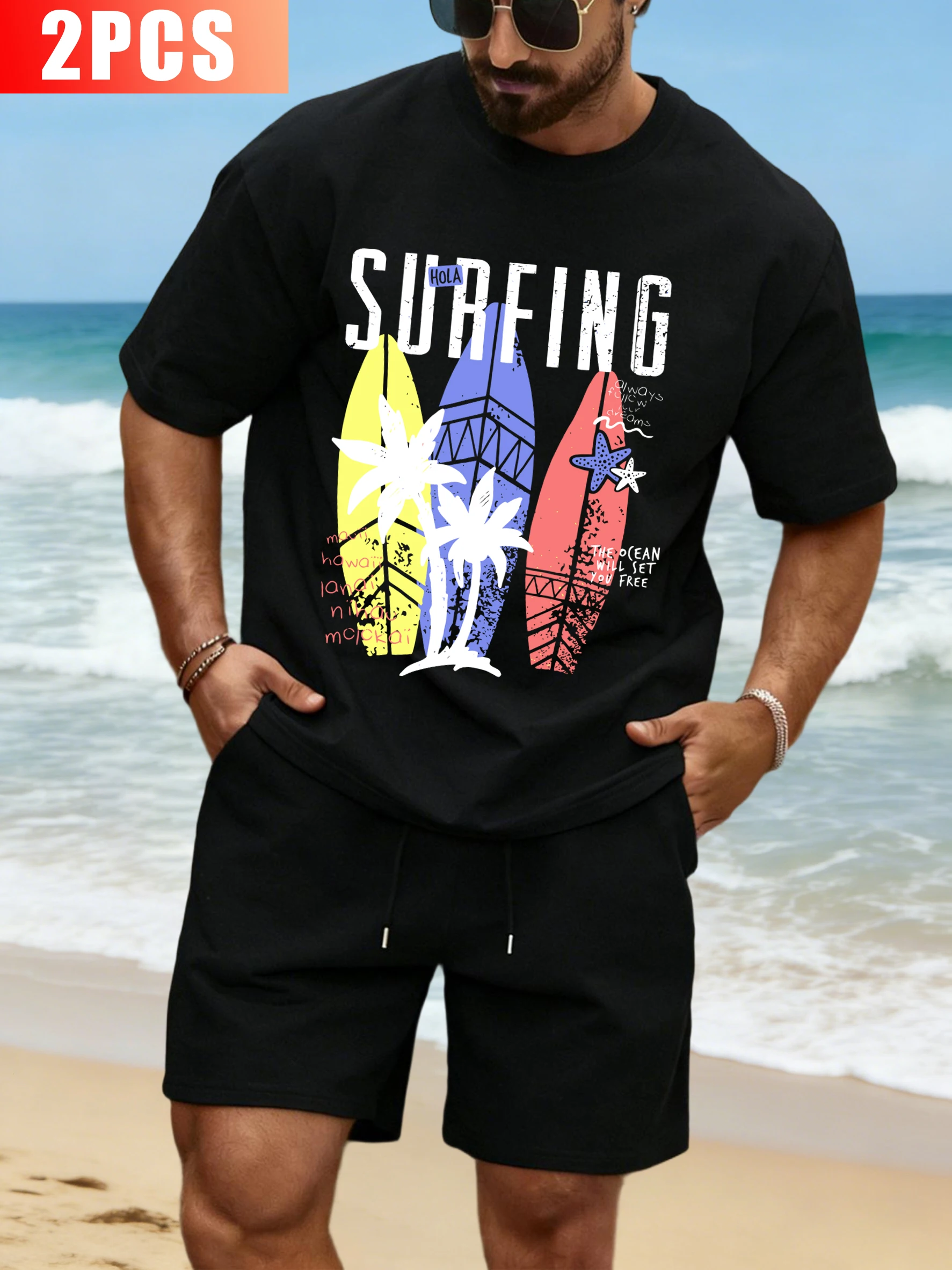 

Stay Iiumblc Hard Print Men T Shirts Suit Cotton O-Neck T-Shirt Summer Drawstring Sport Shorts Unisex Loose Trendy Sportsuit