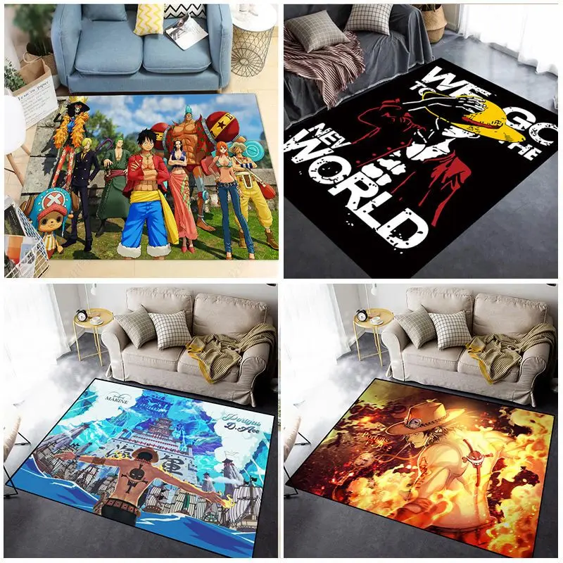 One Piece Anime Cartoon Home Large Area Rug Indoor Living Room Sofa Comfortable Floor Mat Bedroom Balcony Decorative Carpet