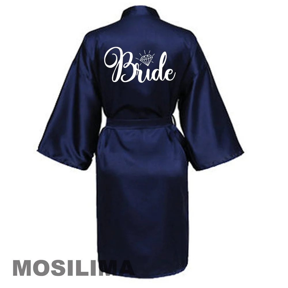 Wedding Party Team Bride Robe Kimono Satin Pajamas Bridesmaid Bathrobe SP200