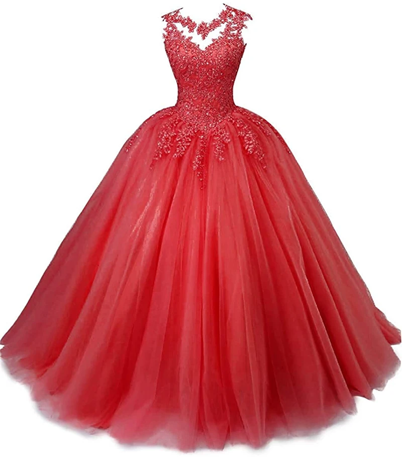 Guxqd-Elegante vestido de baile feminino, Vestidos Quinceanera, Lantejoulas de Applique, Vestidos de Baile, Aniversário Princesa, Graduação