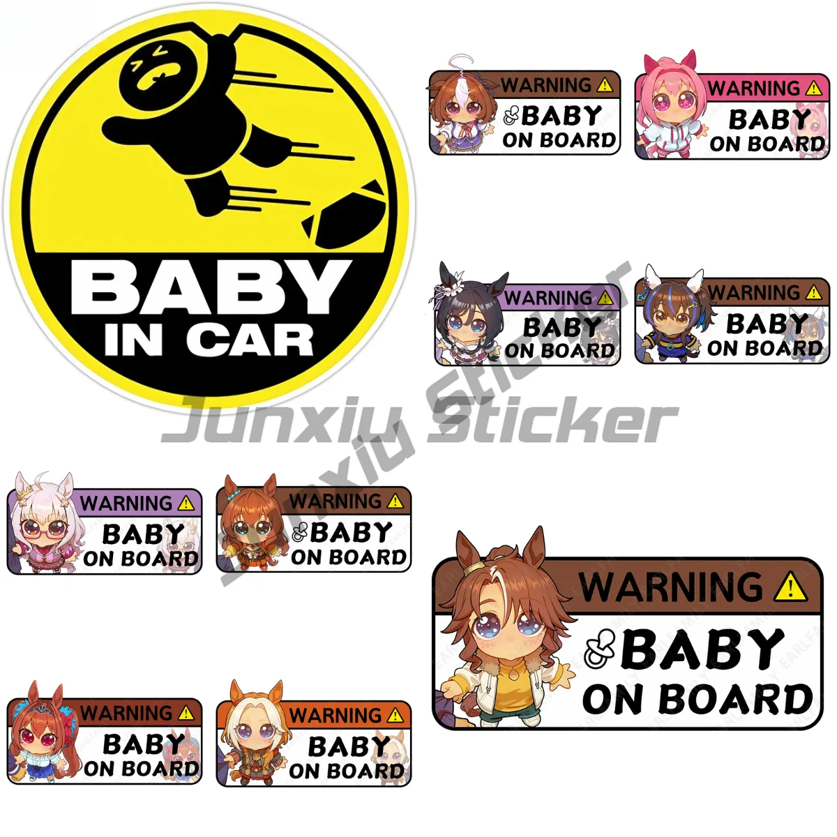 

WARNING Baby on Board Big Eyed Cute Loli Car Motorcycle Stickers Kawaii Vinyl Trunk Anime Waterproof Car Styling Decor Decals