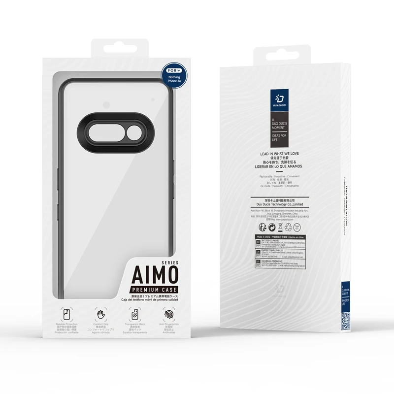 ل لا شيء الهاتف 3A الشيخول DUX DUCIS Aimo سلسلة المضادة للبصمة الصلب PC + غطاء هاتف شفاف غير لامع من البولي يوريثان