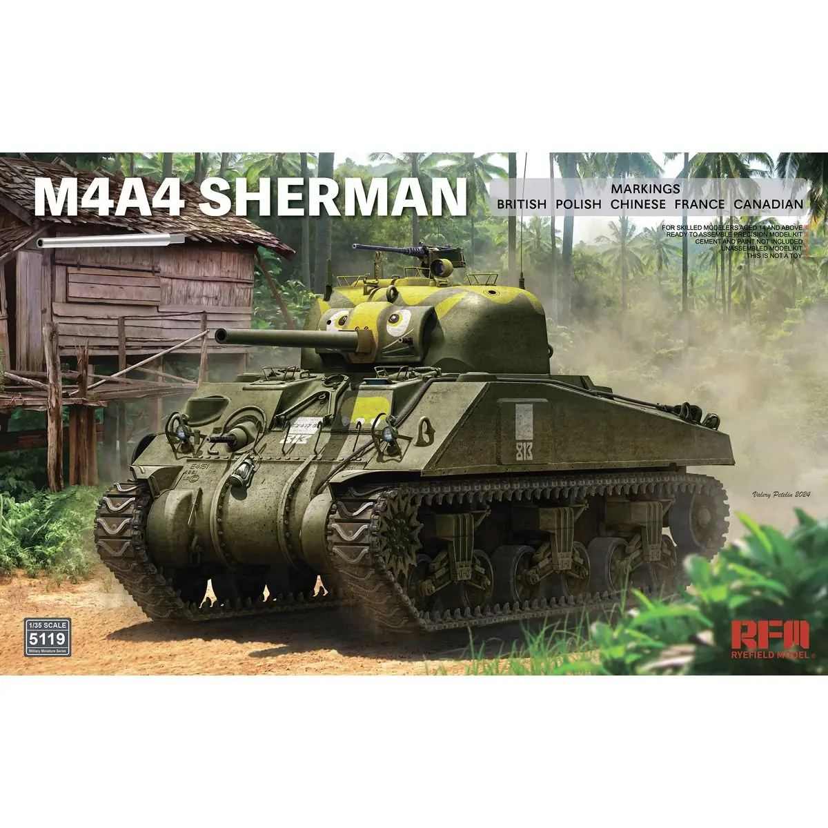 RYEFIELD MODEL RFM RM-5119 1/35 M4A4 Sherman - Scale Model Kit