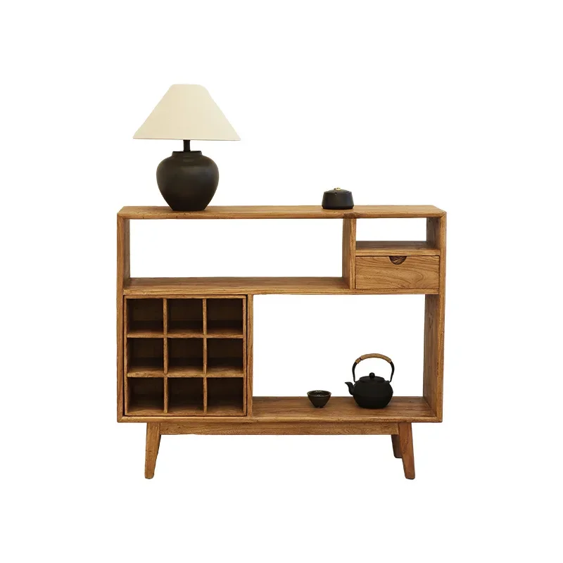 

Wabi Sandy Wind Solid Wood Dining Side Cabinet Living Room Home Floor Display Cabinet Homestay Furniture Modern Simple Cabinet