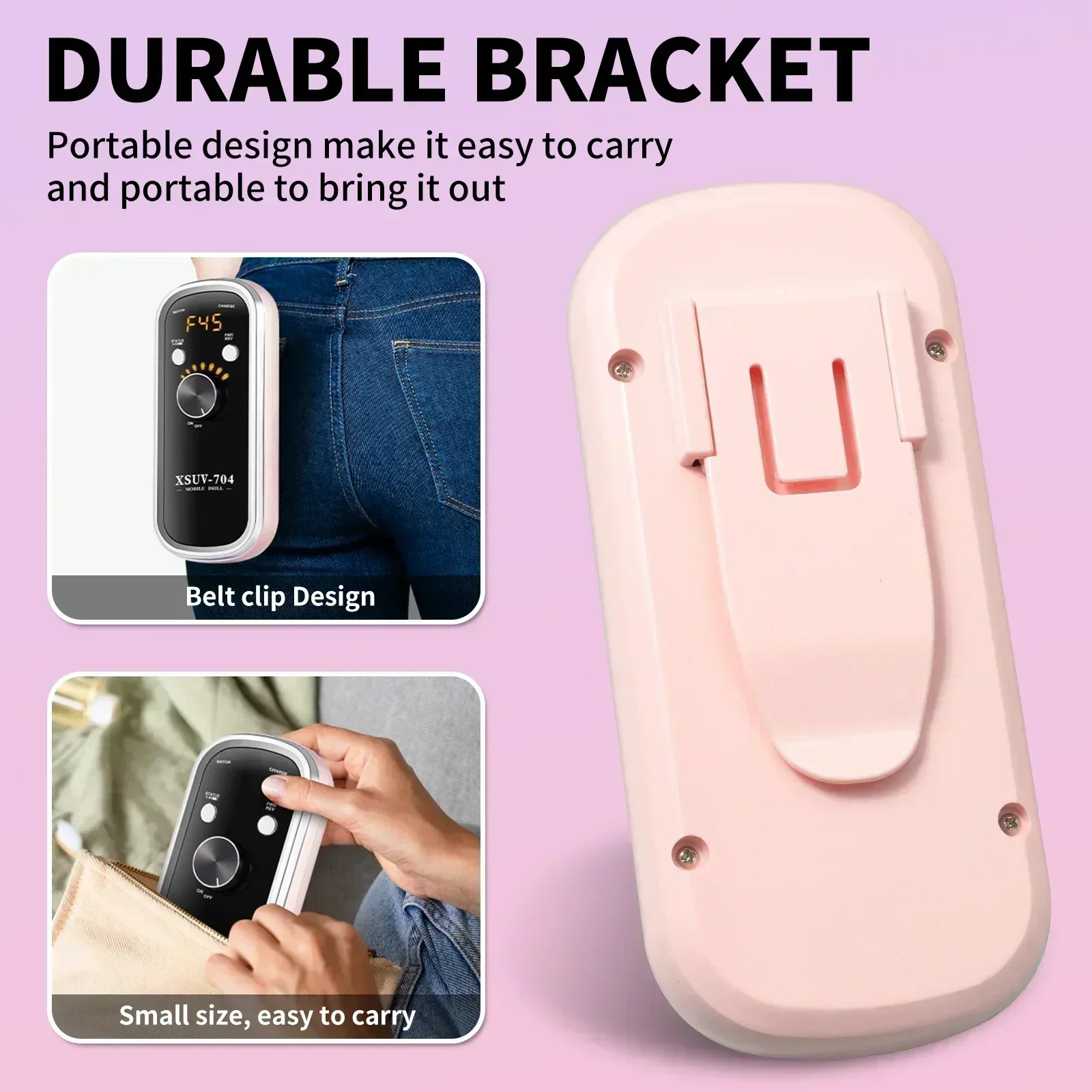 Professional Rechargeable Electric Nail Drill 40000 RPM,Portable Nail File With Storage Stand For Acrylic Gel Polishing Removing