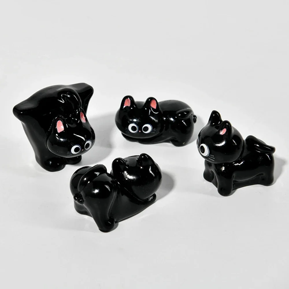 Estatueta de gatos de resina de desenho animado, mini gatinho, ornamentos para casa, criativo, سطح المكتب, carro, montado, #4