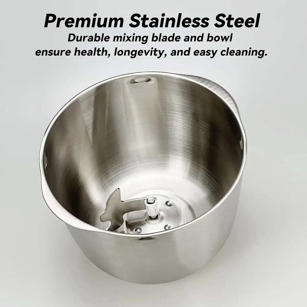 7.4Qt Heavy-Duty Dough Mixer for Commercial and Home Use - Perfect for Bread, Pizza, Noodles, and Sourdough with Stainless Steel