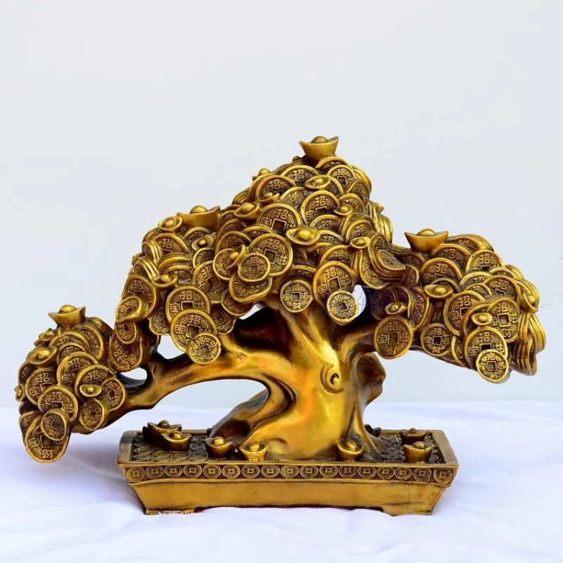 Brass cash tree, cornucopia tree, bonsai tree