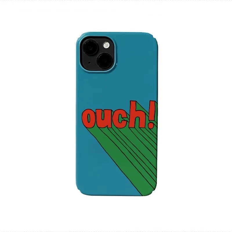 

Korean Ins Blue and Red Alphabet Art Phone Case for IPhone 16 15 14 13 Pro Max 11 12 XR XS 16 Plus SE Retro Shockproof Bag Cover