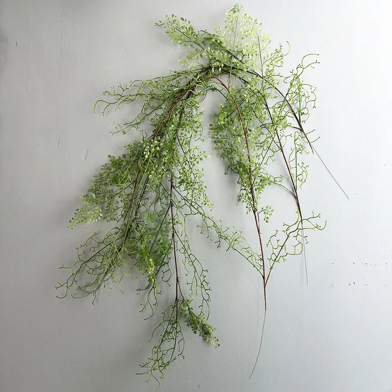 

2pcs Artificial Black Bone Mang Vines Plastic Green Plants Wedding Decorative Artificial Fern Leaves Plant Vine Hotel Decoration