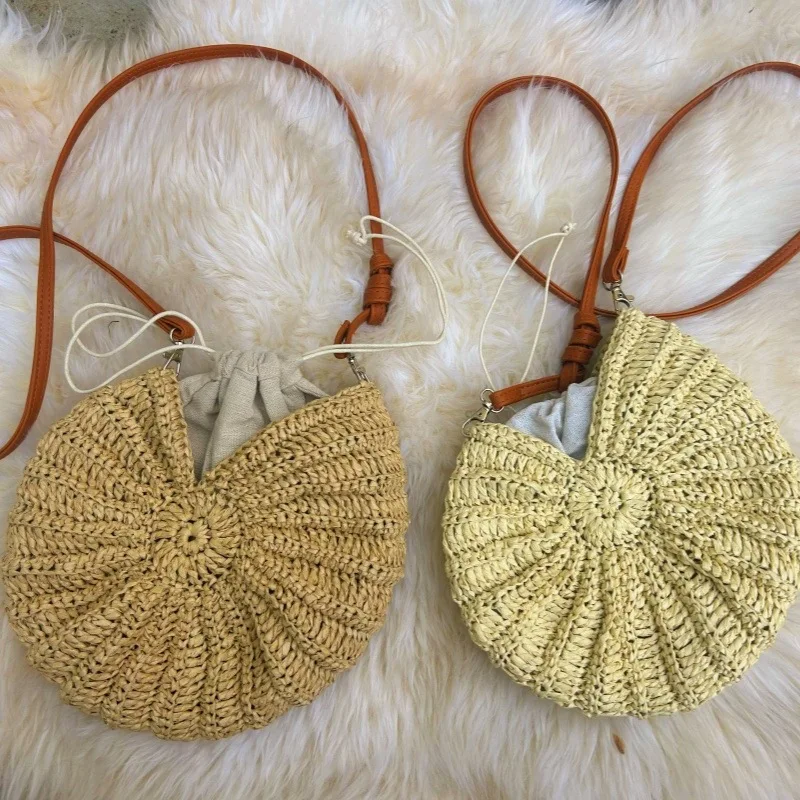

Handmade Crochet Woven Bag, Seashell Bag, New Women's Crossbody Bag with Forest Style Weaving