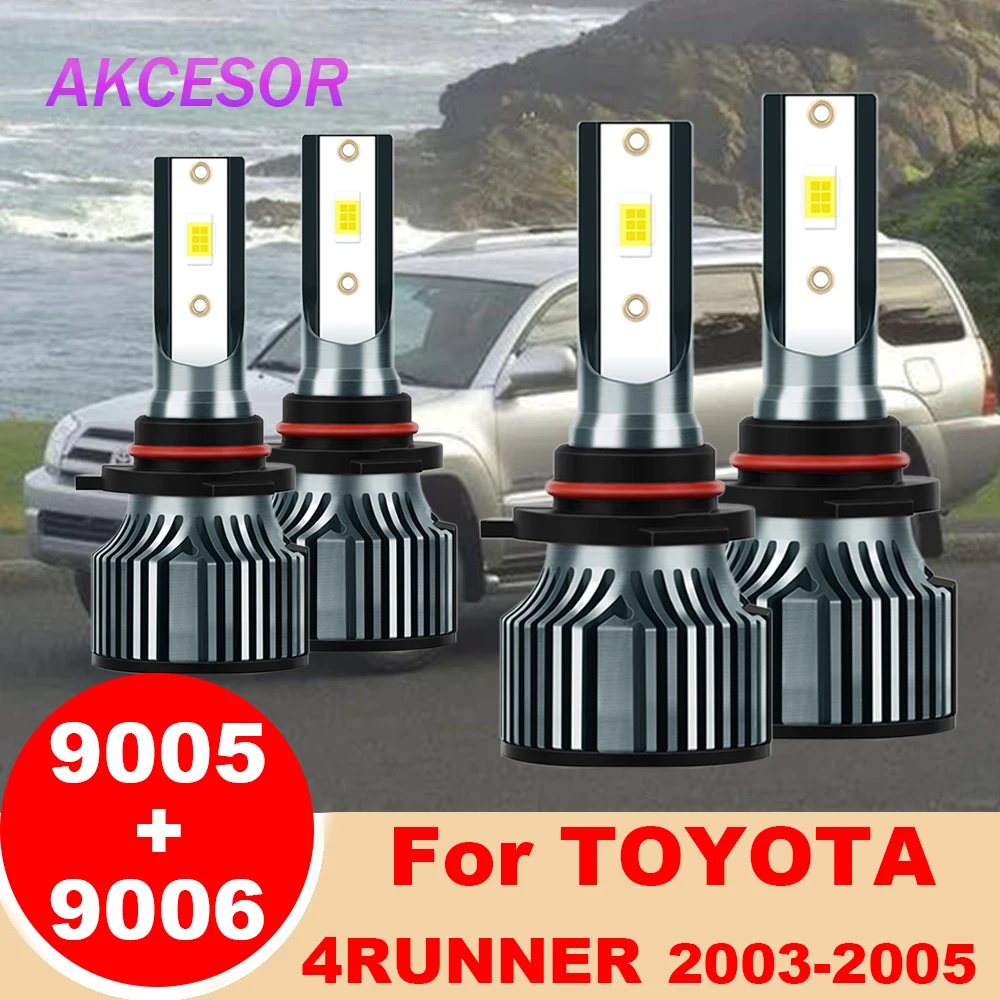 

9005 LED 9006 Car Headlight Bulbs HB3 HB4 fit for TOYOTA 4Runner 2003 2004 2005 High Low Beam 60W 6000LM Auto Lamp