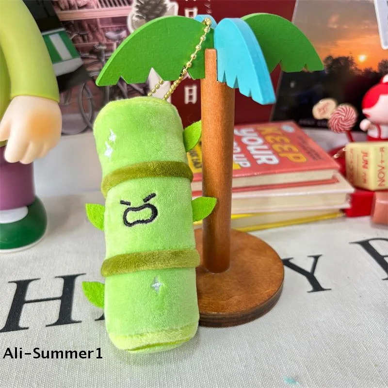 Cartoon Cute Funny Angry Bamboo Plush Doll Stuffed Toy Keyring Pendant Backpack Charm Bag Hanging Ornament Kid Ragdoll Girl Gift