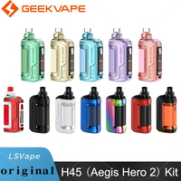 Original GeekVape H45 Aegis Hero 2 Kit 45W 1400mAh Top Airflow Electronic Cigarette Vaporizer 4ml Cartridge Pod Kit Fit B Coils