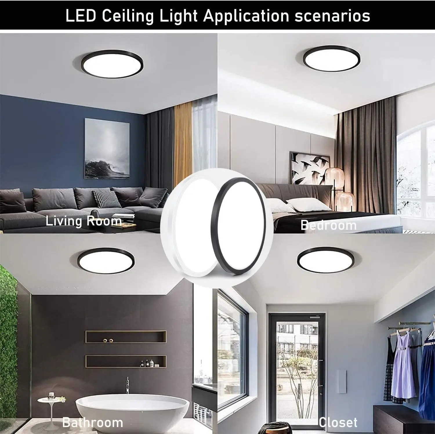 Lámpara de techo LED ultradelgada, iluminación interior, decoración de habitación, luz de techo para cocina, dormitorio, pasillo y baño, 27cm, 37cm, 220V