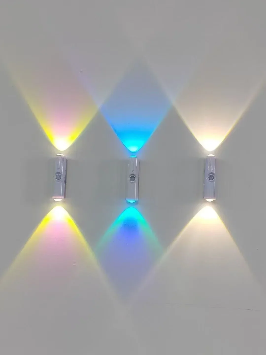 Motion Sensor Night Light 7-Color LED Toilet Night Light Bedroom Living Room Corridor Double-Headed Wireless Wall Lamp Magnetic