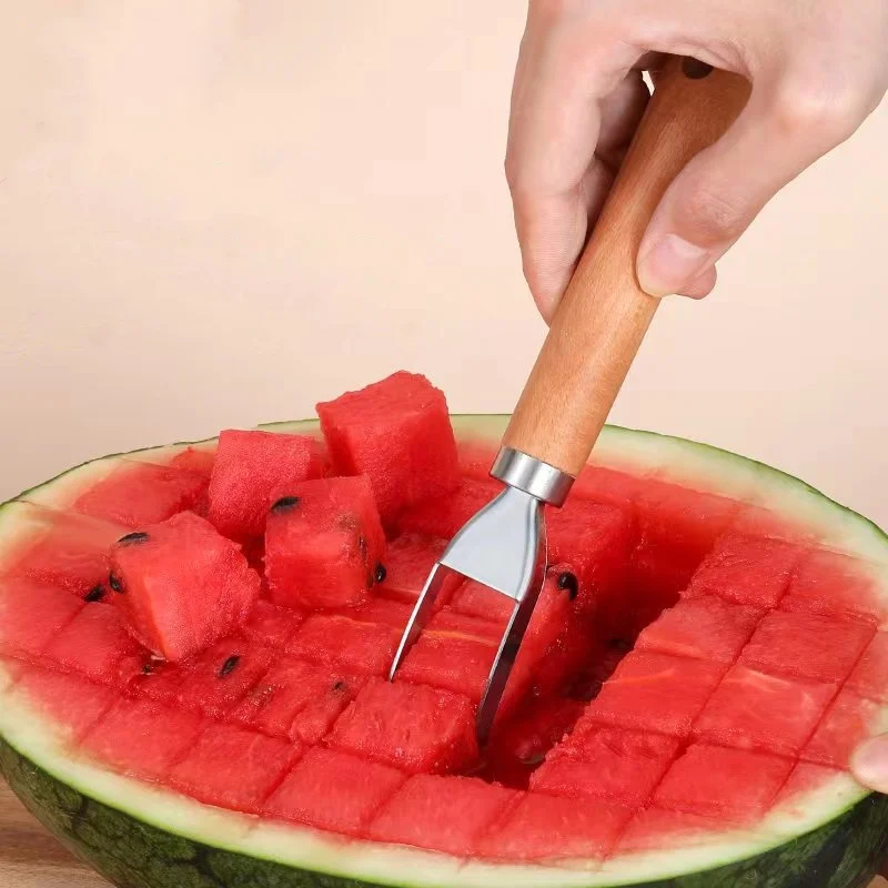 1set Watermelon Scoop Carved Knife Creative Spoon Stainless Steel Melon Cutter Fruit Slicer Fruits Platter Kitchen Gadgets