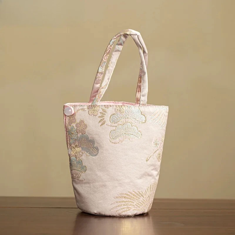 Brocado de algodón, sedas, satén, bordado, té Cozies, té antiguo, acogedor para tetera, bolsa de mano, juego de té de viaje, juego chino artesanal