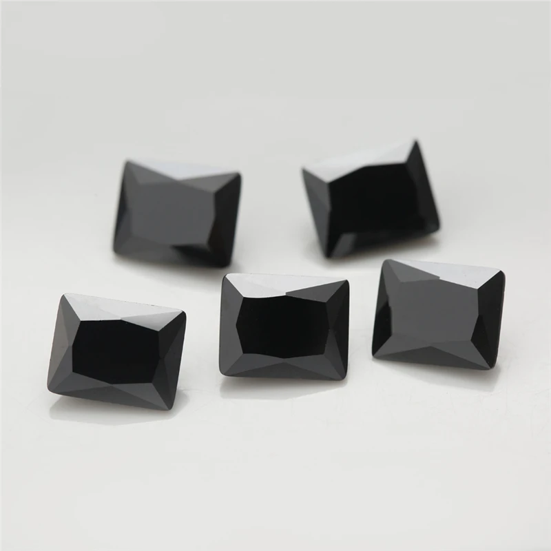 Size 2x3mm~9x11mm Rectangle Shape Loose Glass Stone Synthetic Gems Rose Red Sea Blue Green Black Garnet