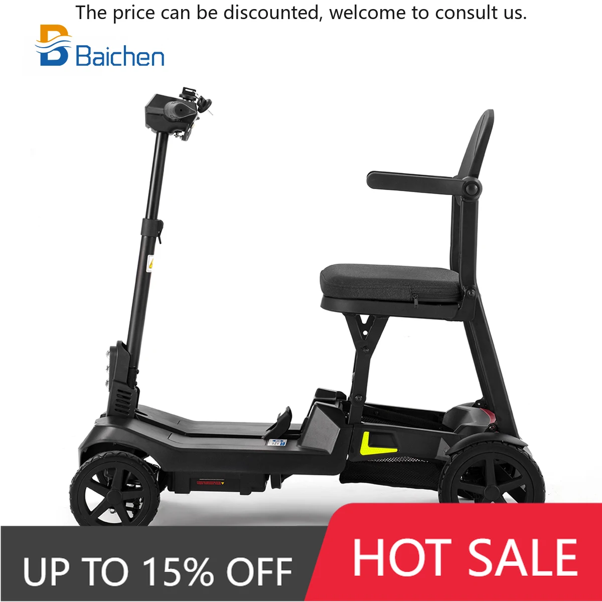

New16KG Light Weight 4 Wheel Travel Portable Electric Bike Disabled Scooter Handicapped Auto Folding Mobility Scooters Elderly