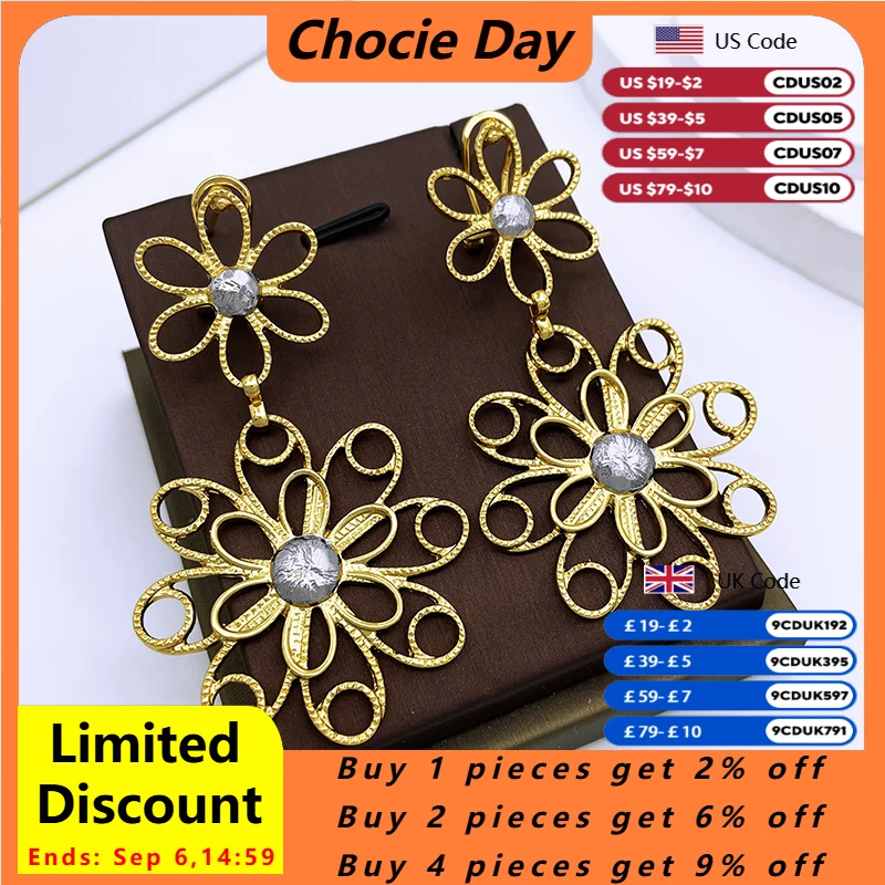 

Earrings For Women Latest 18K Gold Plated Dubai Jewelry Big Drop Earrings Wedding Party Gift Accessories 2023 Trending