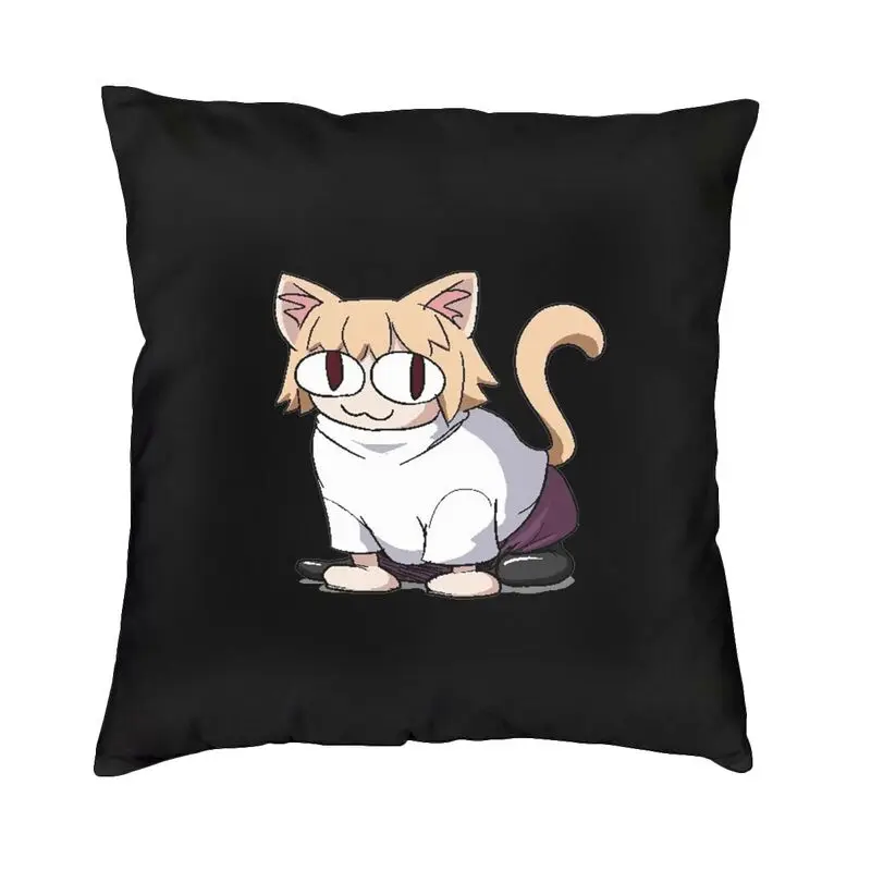 Neco Arc Cat Square Pillow Cover Home Decor Cartoon Comic Game Cushions Throw Pillow for Car Double-sided Printing