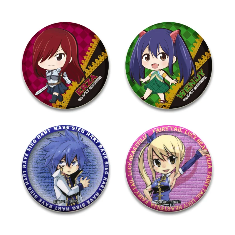 Cute Anime Fairy Tail Badge Cartoon Natsu Lucy Brooch Collection Backpacks Clothes Hat Decoration Accessories Gifts Enamel Pins