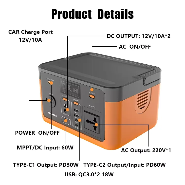 300W Portable Solar Generator Energy Storage Battery Multipurpose Emergency Power Supply For Camping Outdoor Trip Travel Use