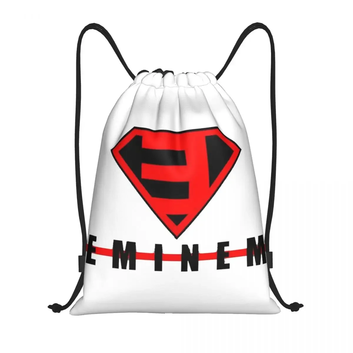 Custom Rapper E-Eminem Art Drawstring Backpack Sports Gym Bag for Women Men Training Sackpack