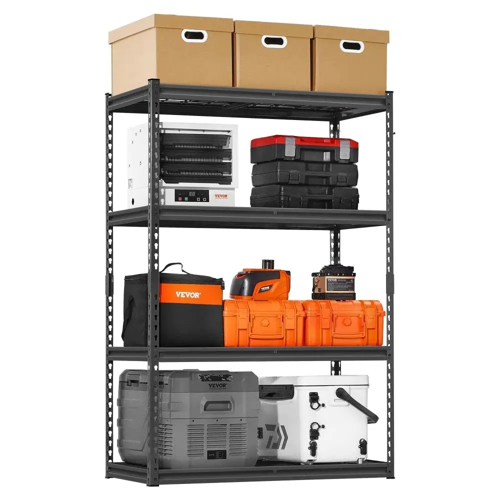 

Adjustable Heavy Duty 4 Tier Garage Shelving 2400 Lbs Capacity Rust Proof