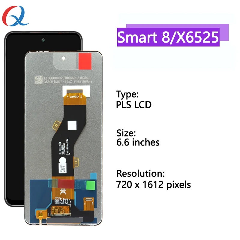 X6525 Display Lcds For Infinix Smart 8 Mobile Phone Lcd For lnfinix Smart 8 Phone Screen Replacement