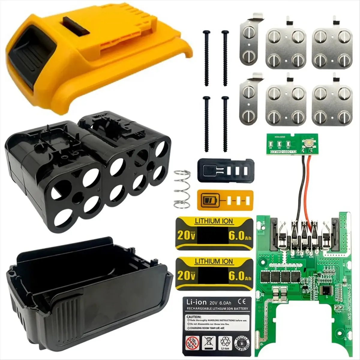 2026 + DCB180 صندوق بطارية ليثيوم علبة بلاستيكية PCB حماية لوحة دوائر كهربائية ل 18 فولت 20 فولت بطارية ليثيوم أيون العلب قذيفة
