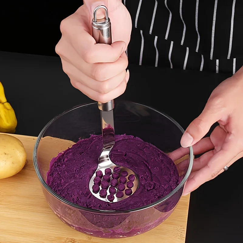 Stainless Steel Potato Masher Manual Fruit Vegetable Pressure Mud Machine Kitchen Food Crusher Complementary Gadget