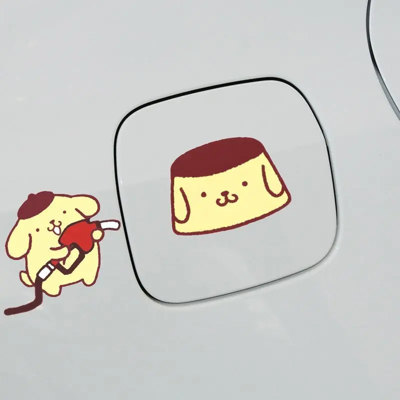 

Sanrio Pudding Dog Car Fun Sticker Cute Charging Funny Car Body Fuel Tank Cap Waterproof Car Decoration Sticker