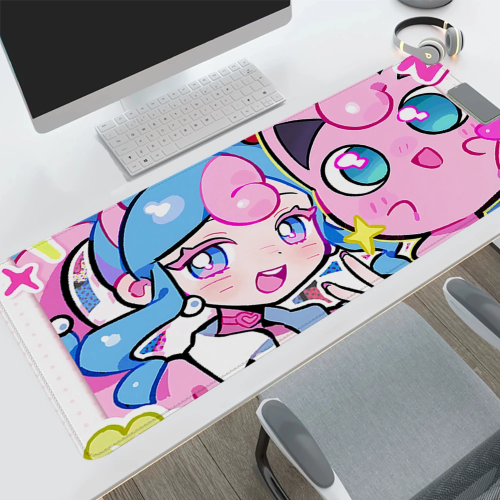 لوحة ماوس لطيفة Jigglypuff Pokemons Kawaii لوحة ماوس كبيرة لألعاب الكمبيوتر لوحة ماوس كبيرة لوحة ماوس مكتبية Xxl Deskmat #2