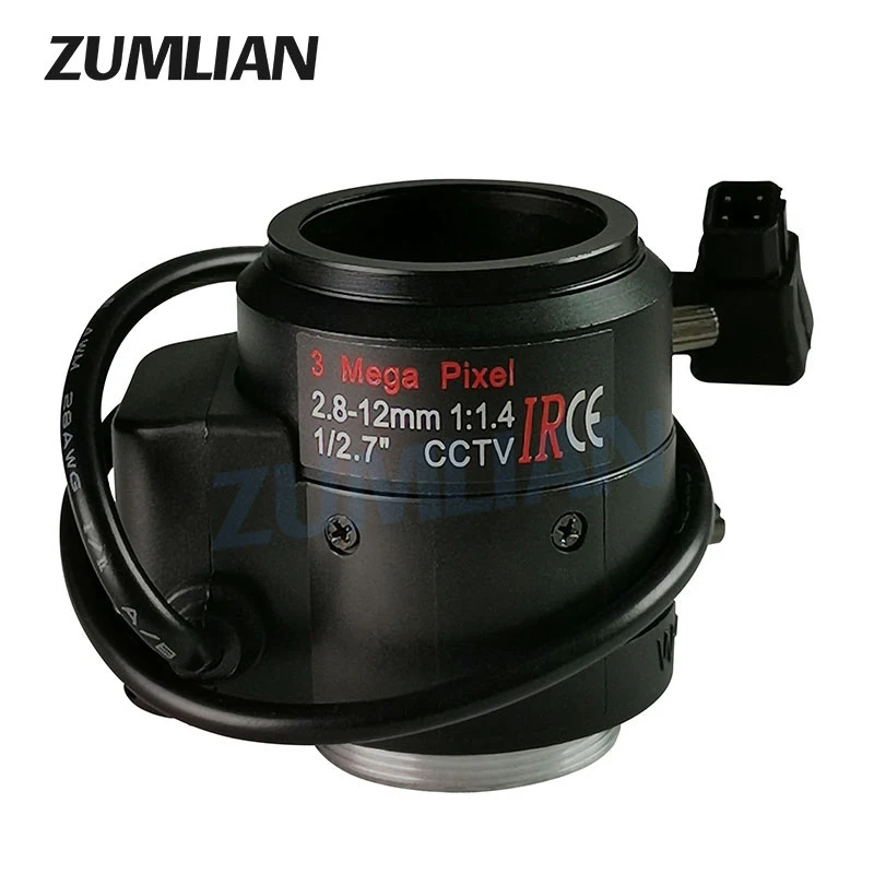 ZUMLIAN 2.8-12mm Lens CS-Mount Zoom CCTV Lens 1/2.7 Inch Wide-angle 3MP Auto Iris Camera F1.4-F16 Surveillance Cameras