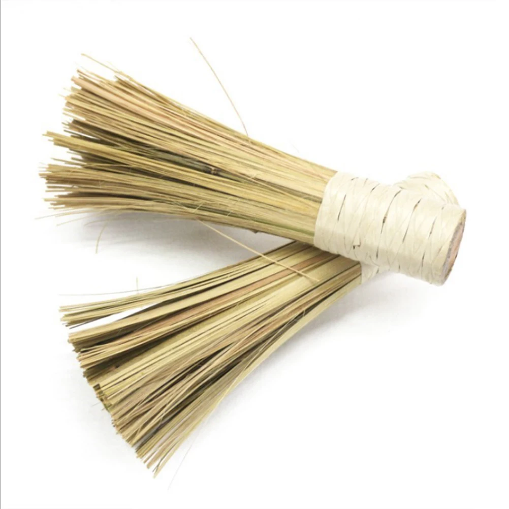 Kitchen Natural Bamboo Pot Washing Brush Bamboo Wok Cleaning Whisk Brush Household Kitchen Clean Tools with Comfortable Handle